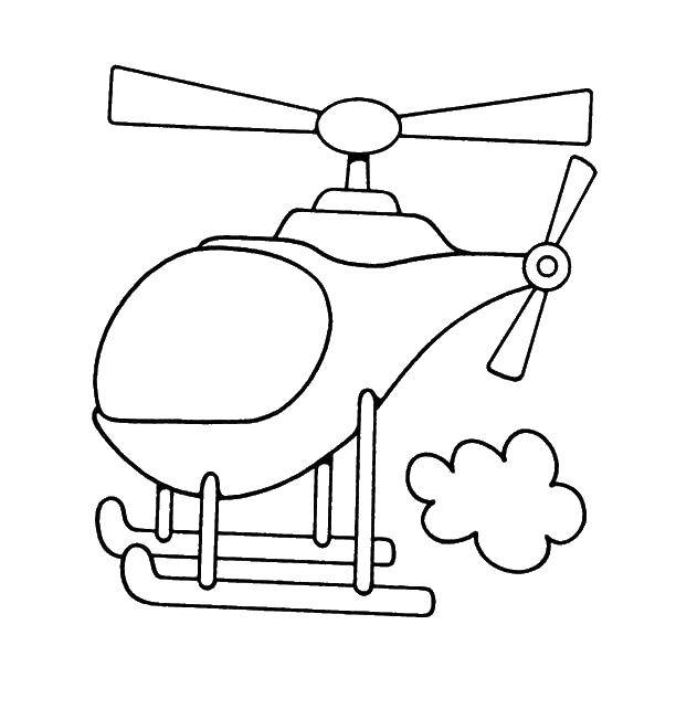 Название: Раскраска Вертолетик в небе. Категория: Вертолеты. Теги: вертолеты, самолеты, транспорт.