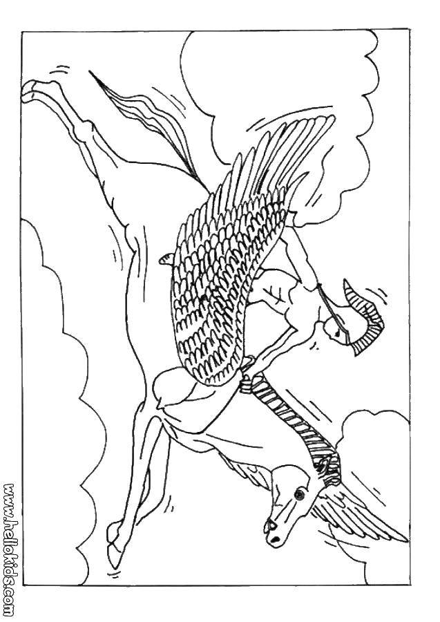 Coloring Warrior on Pegasus. Category The magic of creation. Tags:  Magic create.