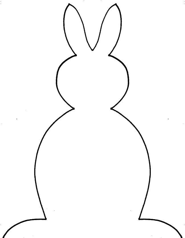 Название: Раскраска Зайка. Категория: Контур зайца для вырезания. Теги: контуры, зайка, крольчонок.