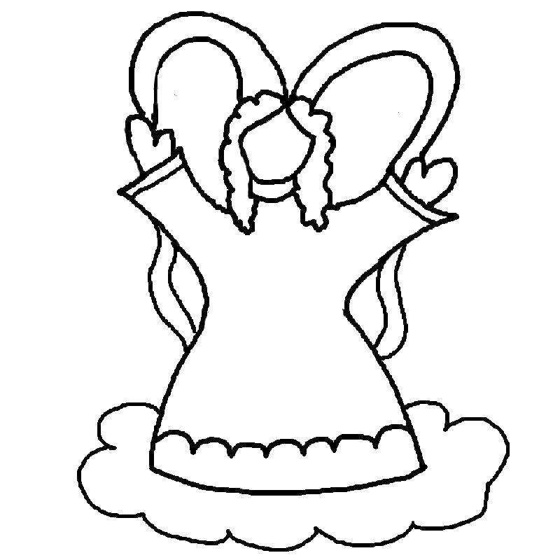 Coloring Angel in the clouds. Category angels. Tags:  angels, wings.