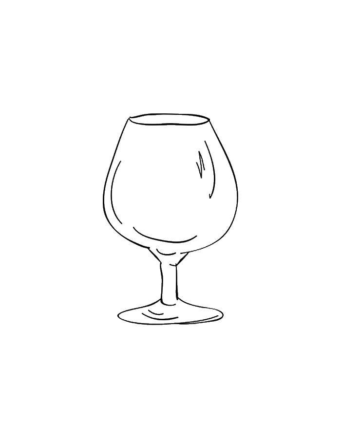 Название: Раскраска Бокал для вина. Категория: стакан. Теги: Посуда, столовые приборы.