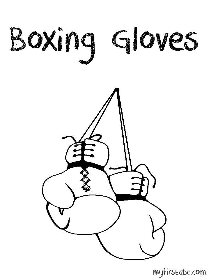 Название: Раскраска Боксерские перчатки. Категория: бокс. Теги: Спорт, бокс, перчатки.