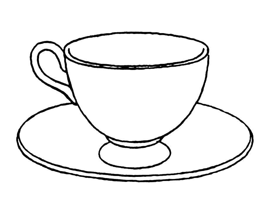 Coloring A Cup and a plate. Category dishes. Tags:  Dishes, bowl, Cup.