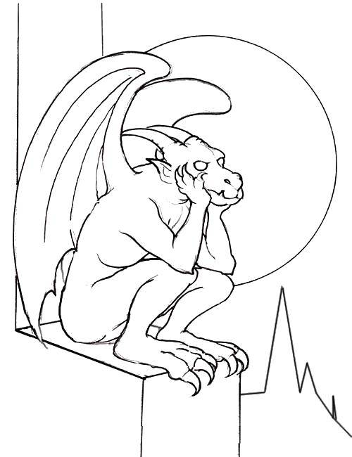 Coloring Gargoyle. Category Dragons. Tags:  Dragons.