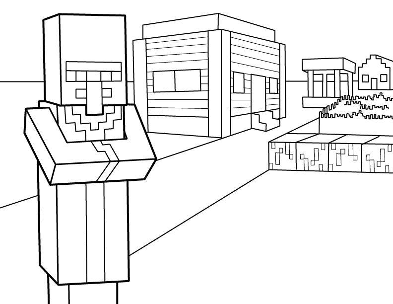 Coloring The city of mincraft. Category minecraft. Tags:  Games, Minecraft.