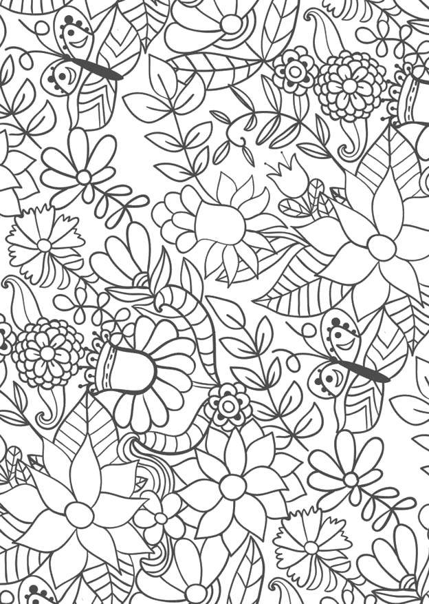 Coloring Beautiful flowers. Category patterns. Tags:  Patterns, flower.