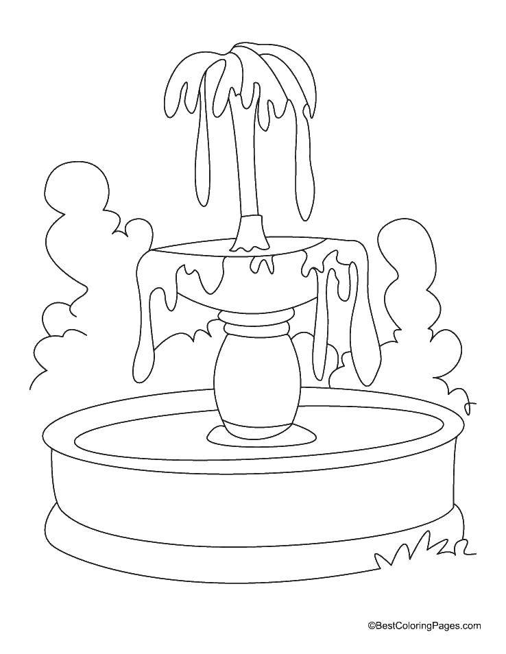 Coloring Beautiful fountain. Category coloring. Tags:  Fountain.