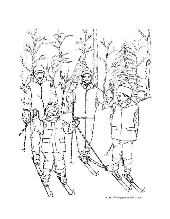 Coloring Skiers. Category skiing. Tags:  skiing, winter.