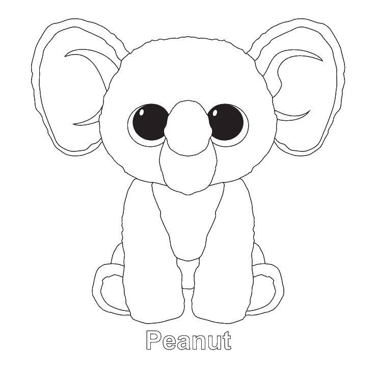 Название: Раскраска Маленький слоненок. Категория: животные. Теги: игрушечный слоненок.