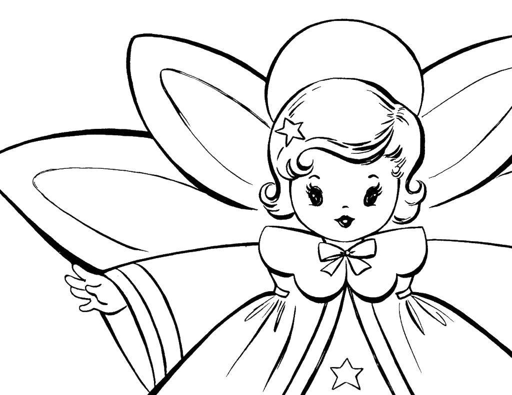 Coloring Baby fairy. Category fairies. Tags:  Fairy, forest, fairy tale.