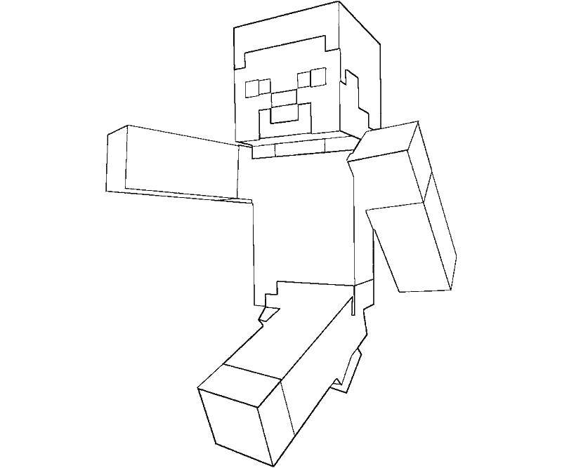 Coloring Minecraft man walking. Category minecraft. Tags:  minecraft, skeleton.
