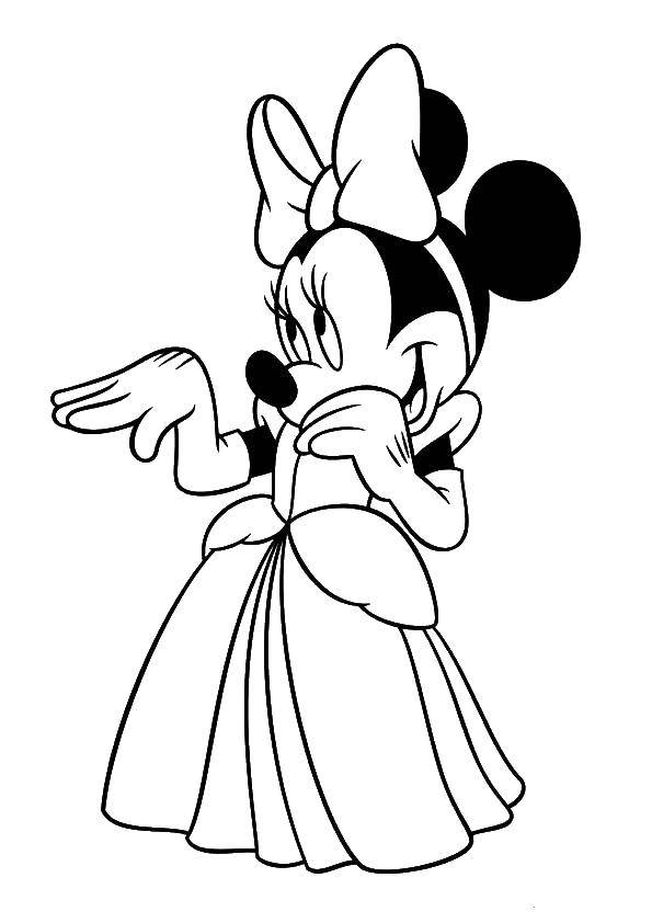 Coloring Mickey mouse in a dress. Category Comics. Tags:  Mickey mouse.