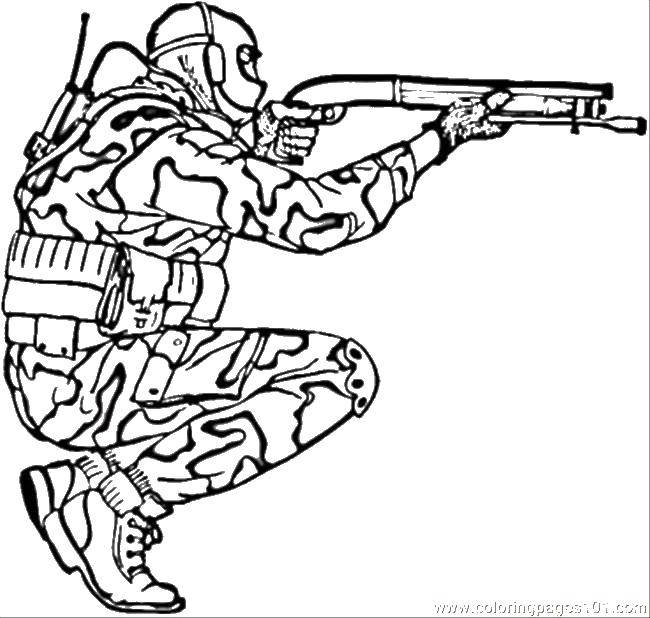 Coloring Sight. Category Soldiers. Tags:  Soldiers, weapons, shooting.