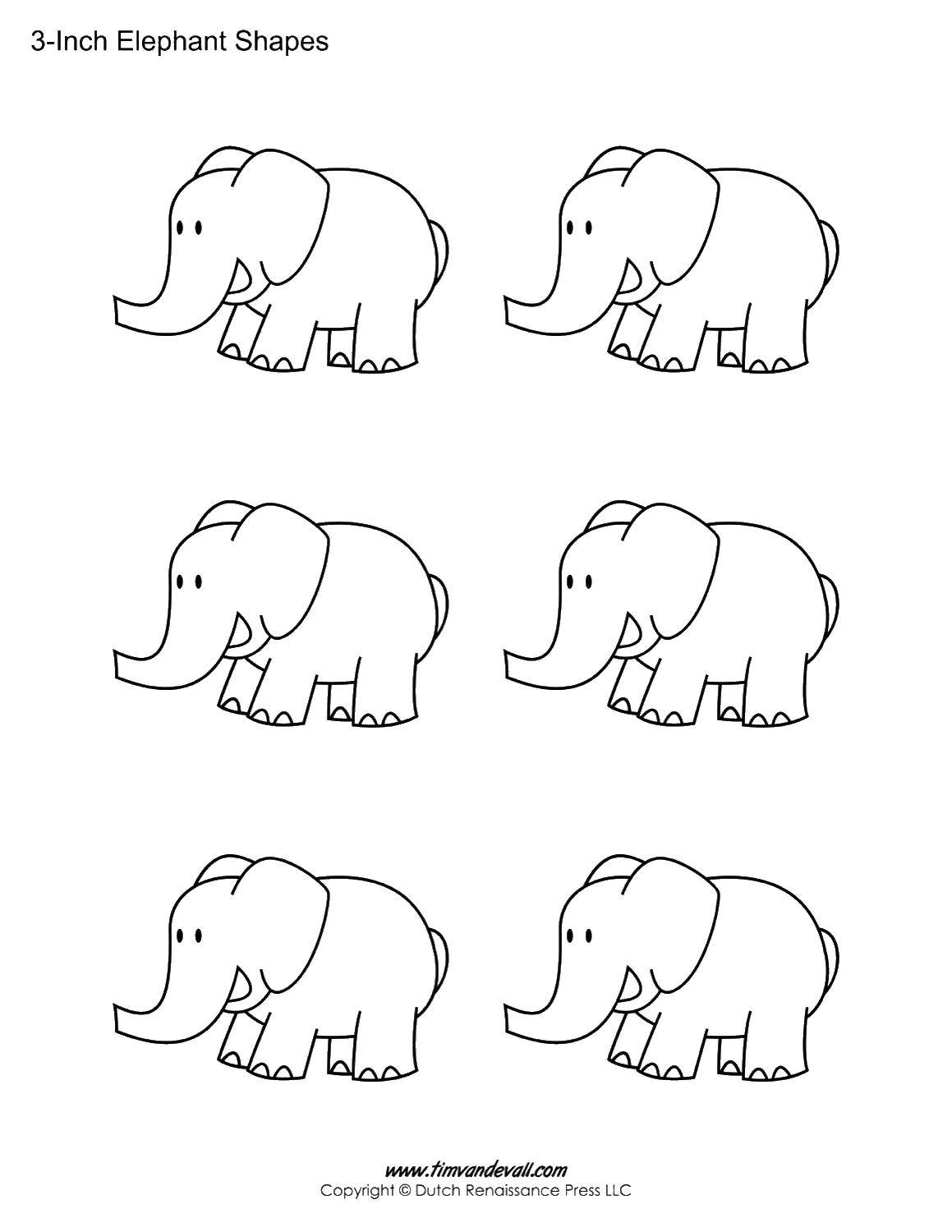 Задания раскраска для детей слоны
