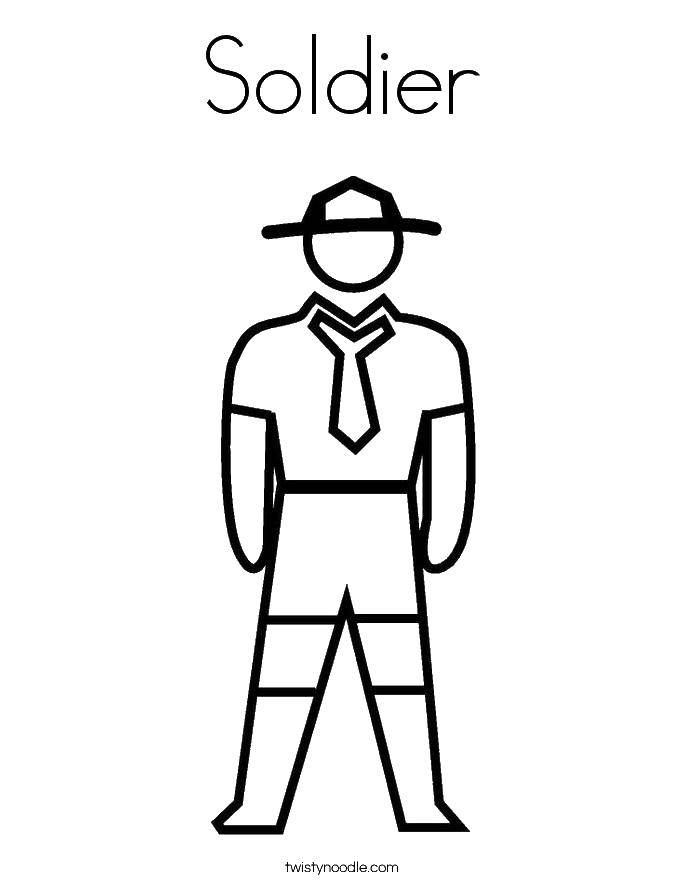 Coloring Soldier. Category English. Tags:  Soldier, gun.