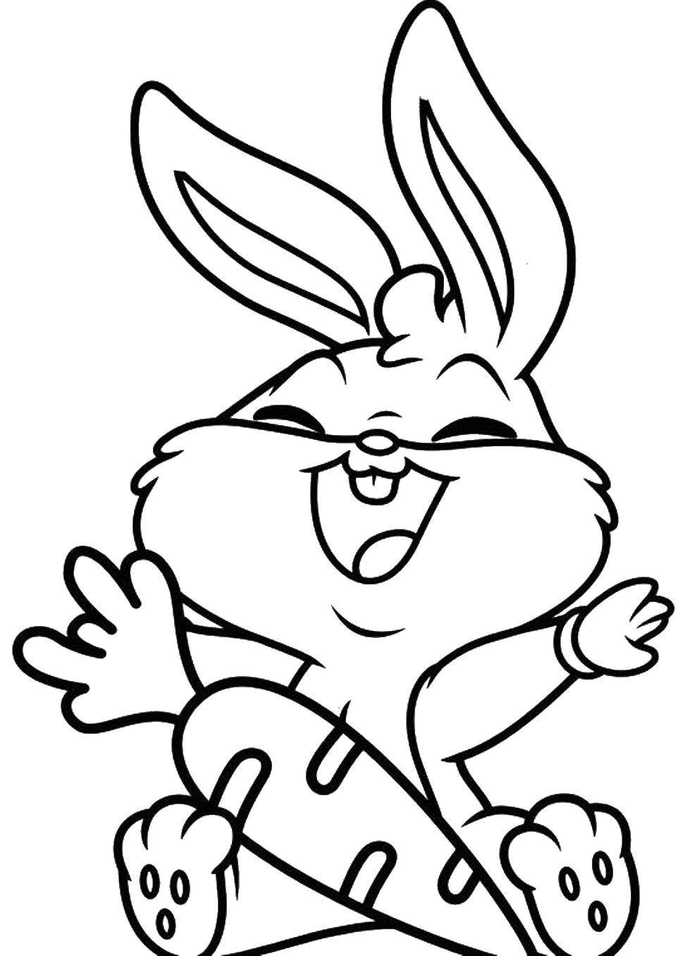 Coloring Bugs Bunny with carrot. Category the rabbit. Tags:  bugs Bunny, carrot.