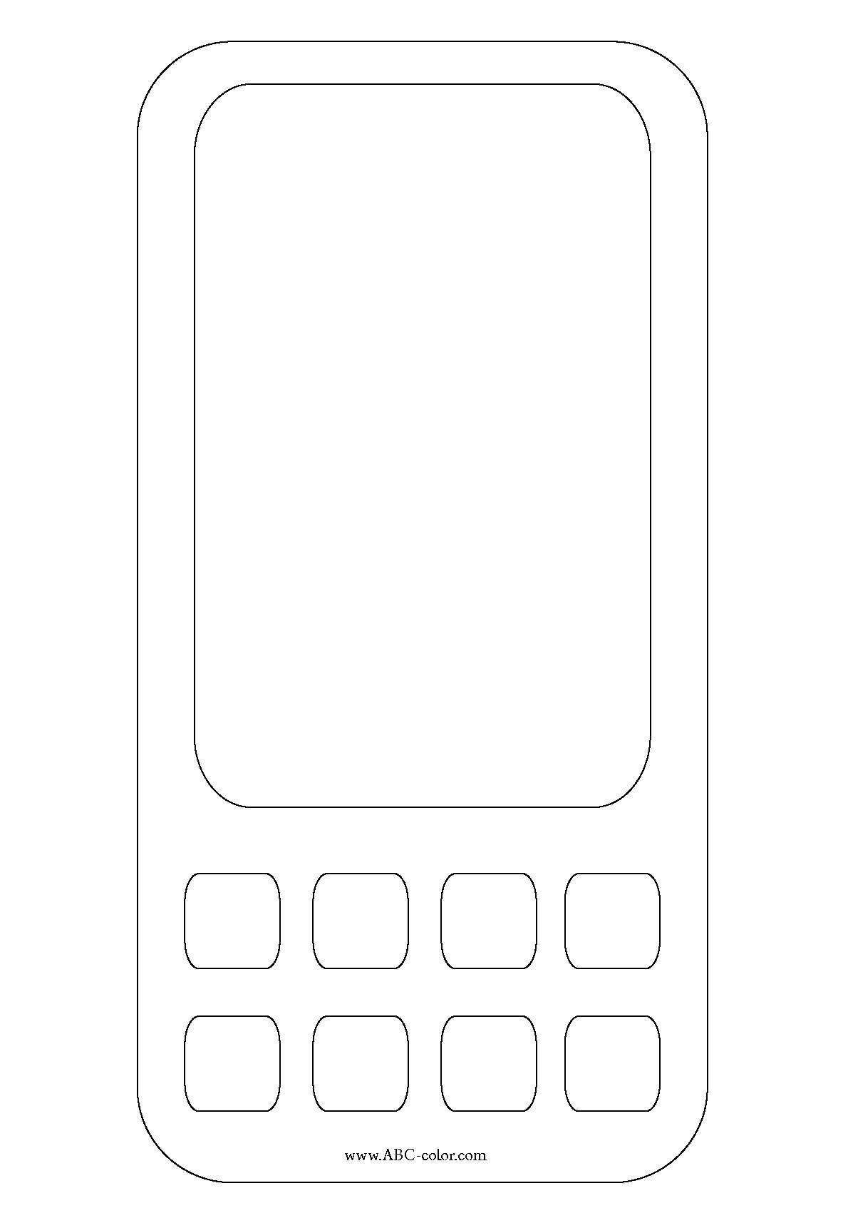 Раскраски Раскраска Большой экран телефон, Раскраски телефон.