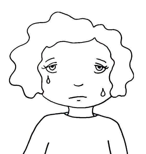 Coloring Girl crying. Category For girls. Tags:  the girl, crying.