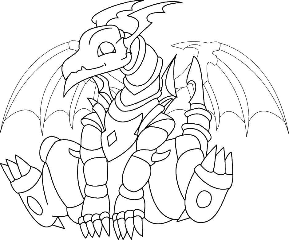Coloring Dragon armor. Category Dragons. Tags:  dragon armor.