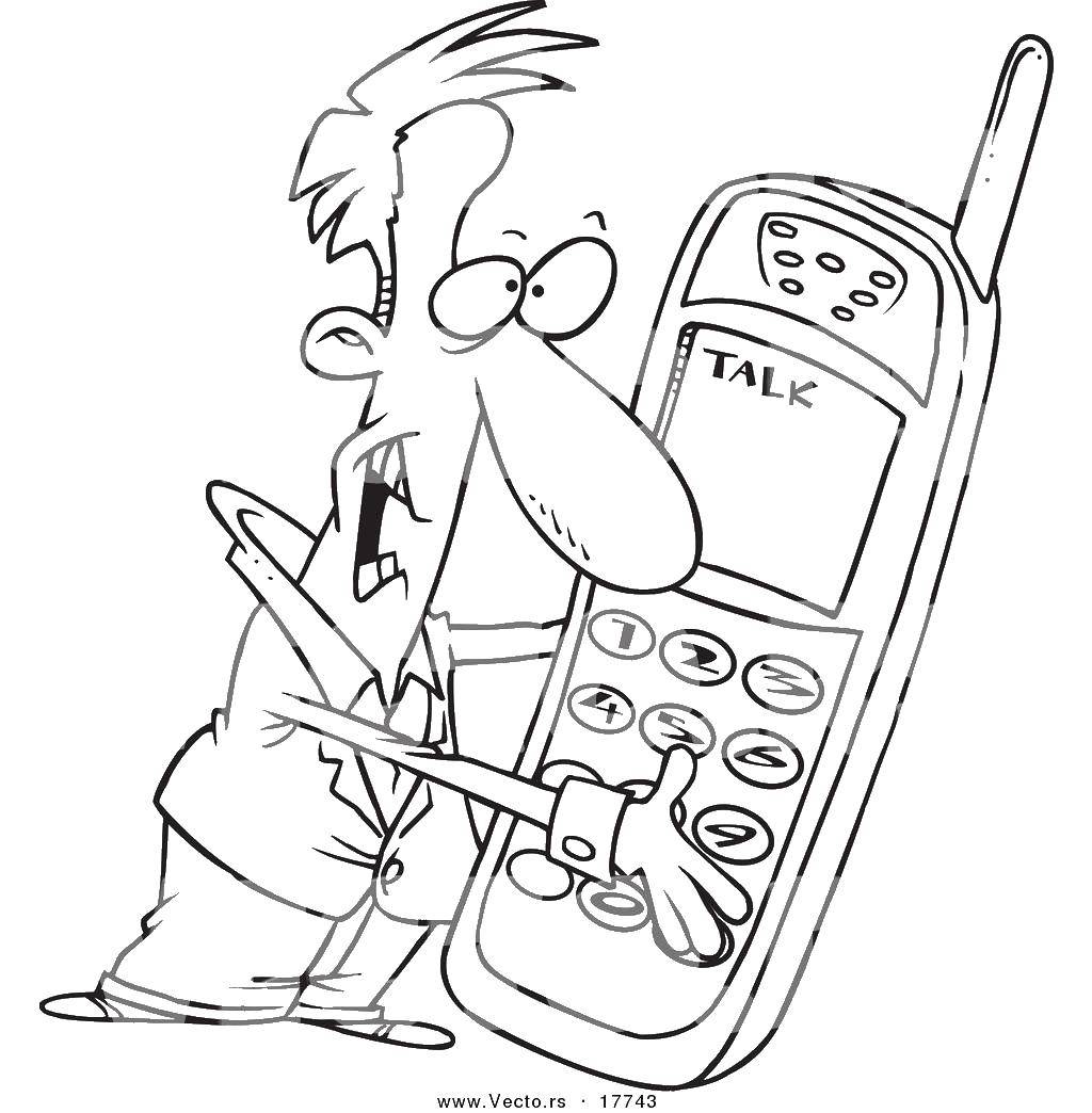Название: Раскраска Гигантский телефон. Категория: телефон. Теги: Техника.