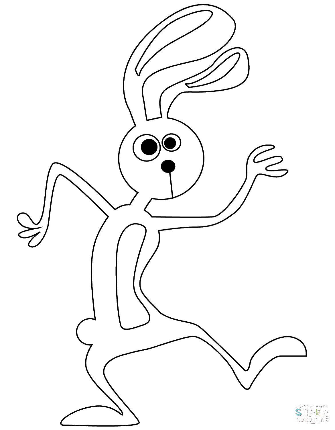 Coloring Skinny rabbit. Category the rabbit. Tags:  rabbit, hare.