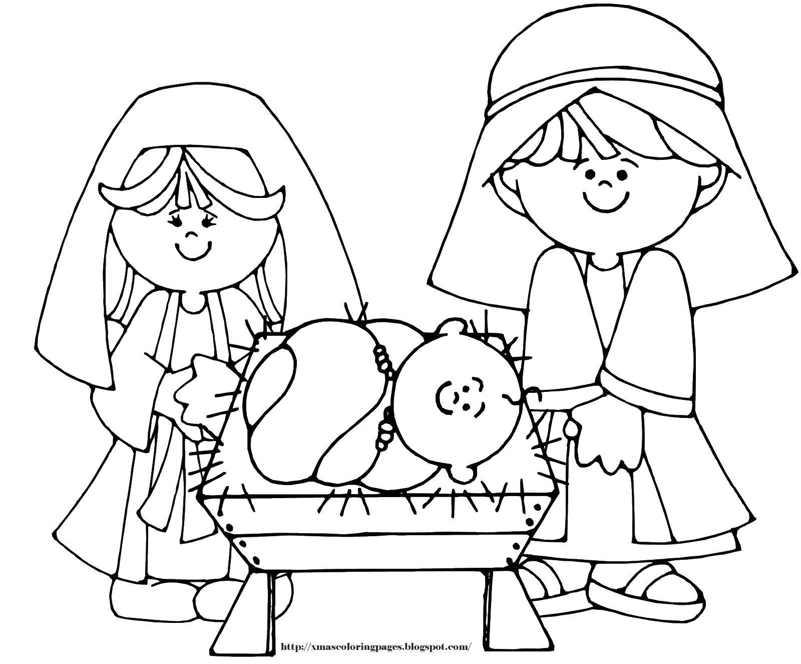 Coloring Jesus birth. Category Religion. Tags:  Jesus, the Bible.