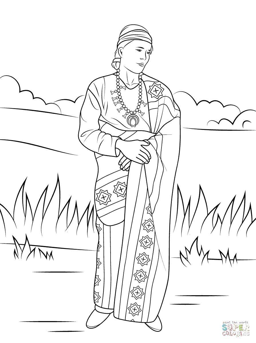 Coloring Indian outfit. Category the Indians. Tags:  The Indian.