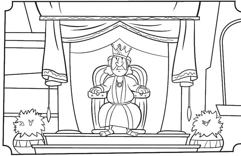 Coloring The king on the throne. Category The king. Tags:  the king.