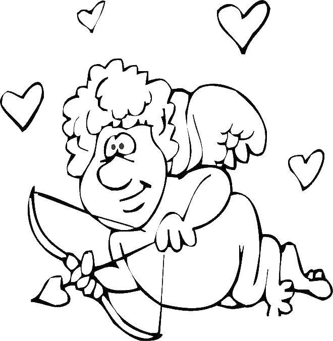 Coloring Cupid with arrows. Category coloring antistress. Tags:  Cupid, arrows.