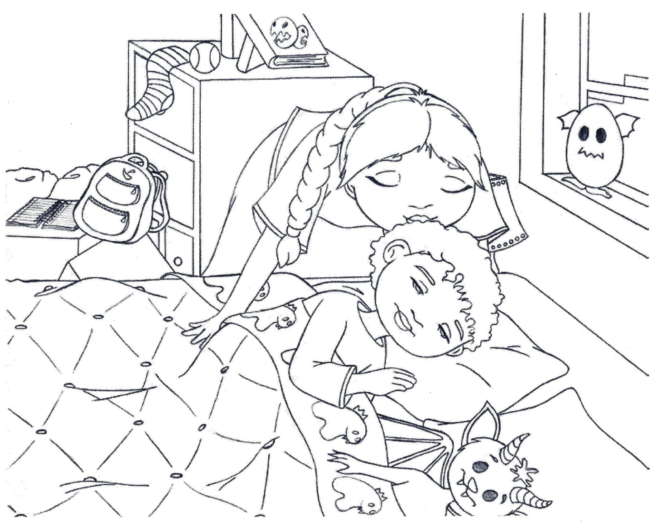 Coloring The mother kisses the son before bedtime. Category Family. Tags:  mother , child.