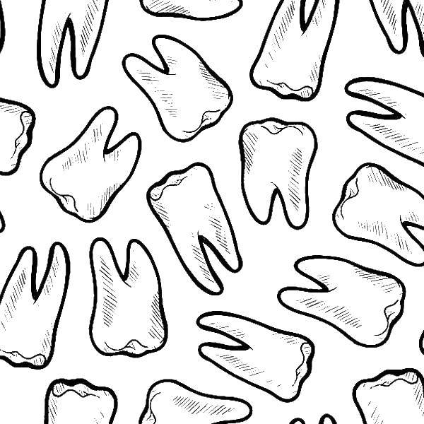 Coloring Many teeth. Category The care of teeth. Tags:  teeth, brush.