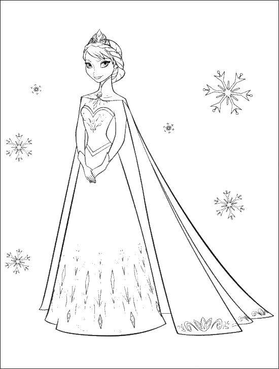 Coloring Princess Elsa in the crown. Category coloring cold heart. Tags:  cold heart, Anna, Elsa.