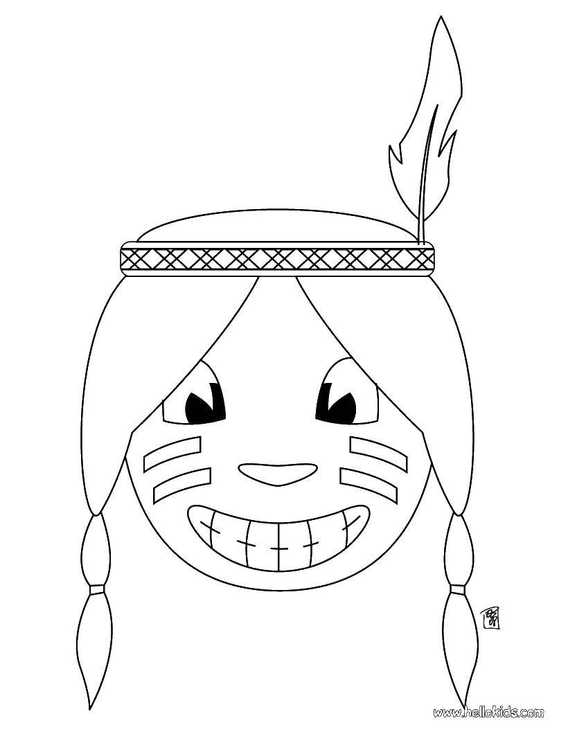 Coloring Happy Indian. Category the Indians. Tags:  The Indian.