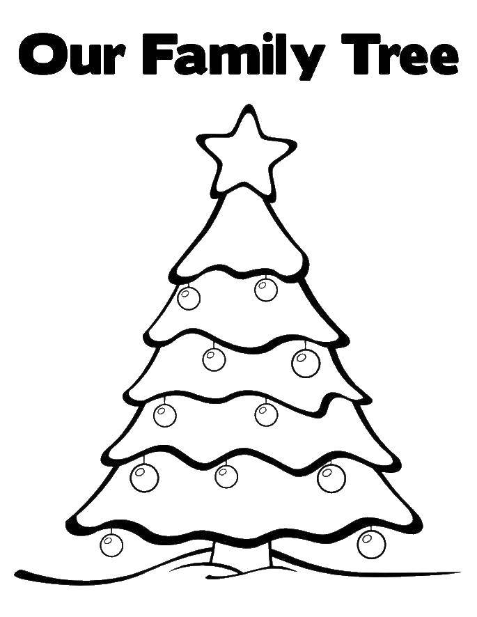 Coloring Family Christmas tree. Category Family tree. Tags:  Family tree, tree.