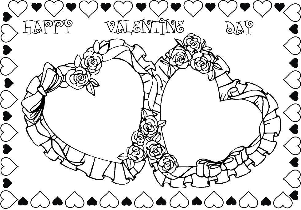 Название: Раскраска Сердечки с цветами на день святого валентина. Категория: День святого валентина. Теги: День святого валентина, поздравление.