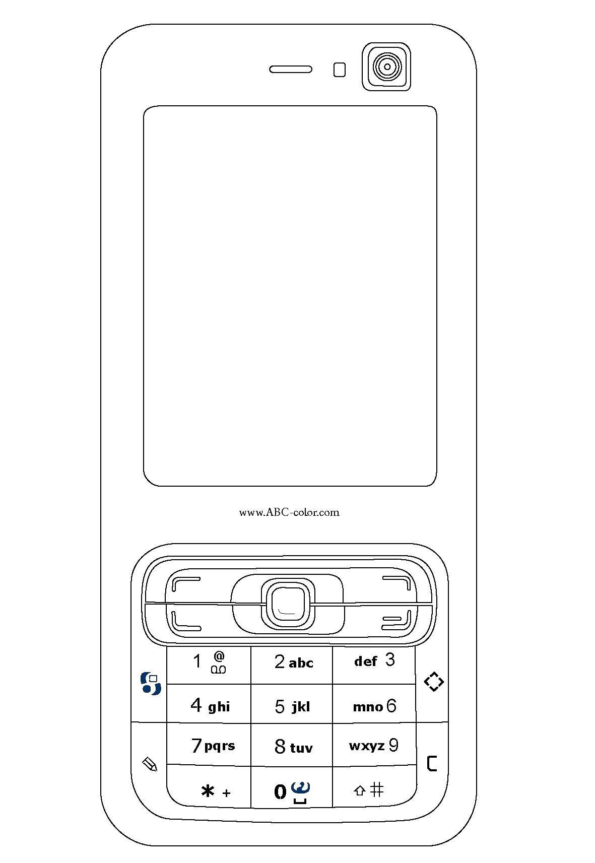 Coloring Modern phone. Category the phone. Tags:  Technique.