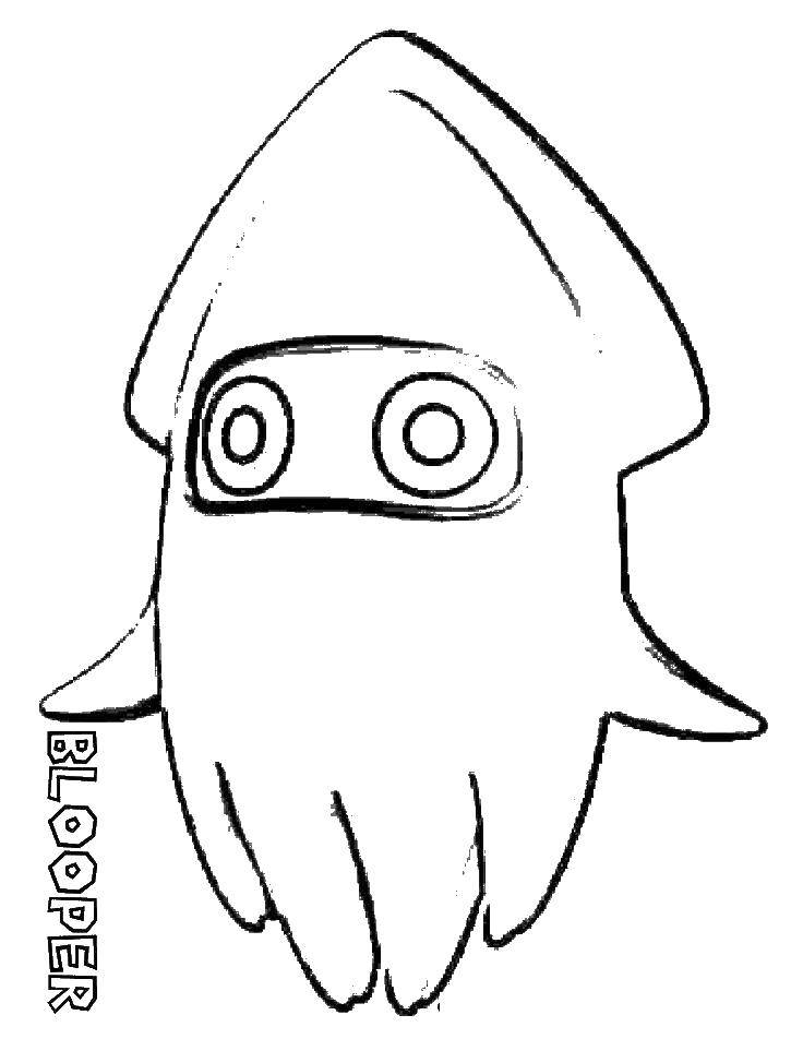 Coloring Octopus blooper. Category Mario. Tags:  Mario, the character in the game, the octopus Blooper.