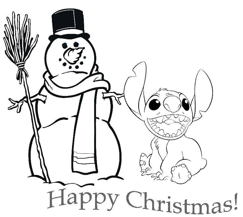Coloring Stitch wishes merry Christmas. Category Christmas. Tags:  Christmas, tree, Santa, stitch.