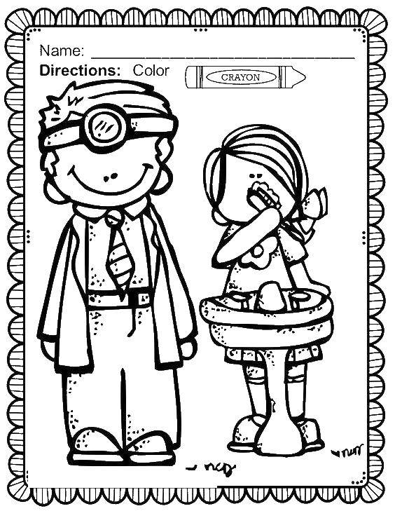 Coloring Dentist treats teeth of the girl. Category The care of teeth. Tags:  the dentist, girl.