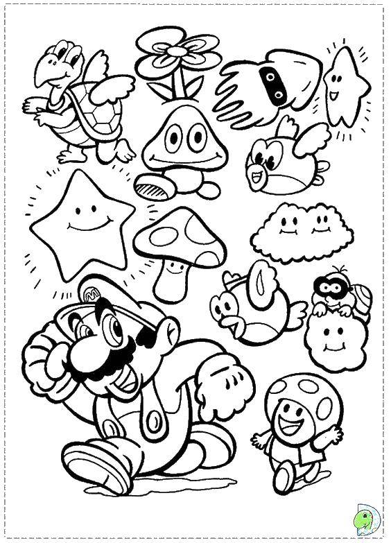 Coloring Super Mario and the characters of the game. Category Mario. Tags:  Mario, the character in the game.