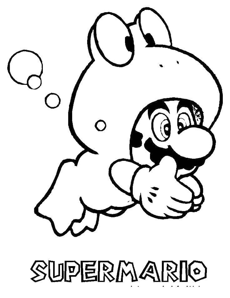 Coloring Super Mario frog. Category Mario. Tags:  Super Mario.