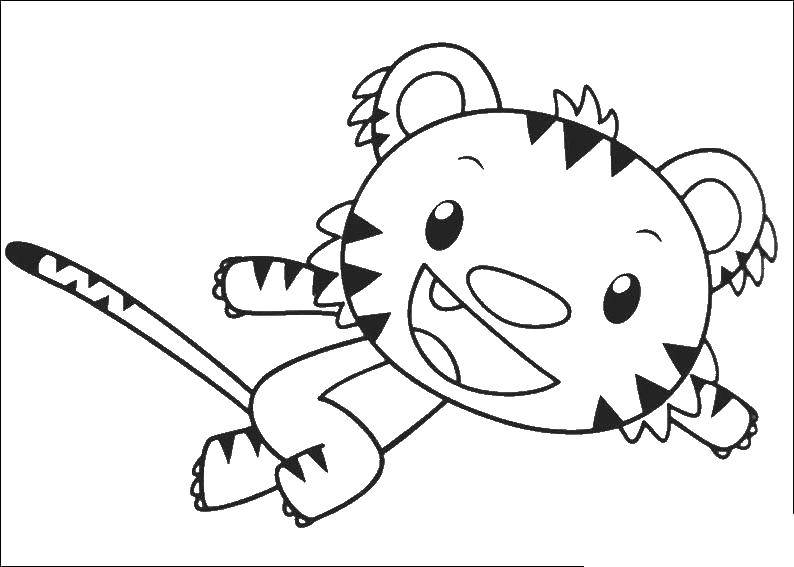 Coloring Tiger jumping. Category The jump. Tags:  the tiger, jump.
