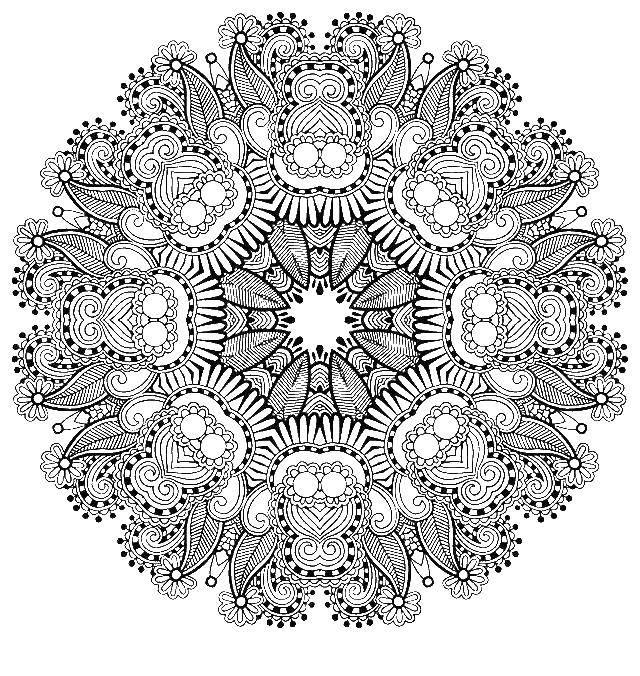 Coloring Flowers pattern. Category coloring antistress. Tags:  patterns.