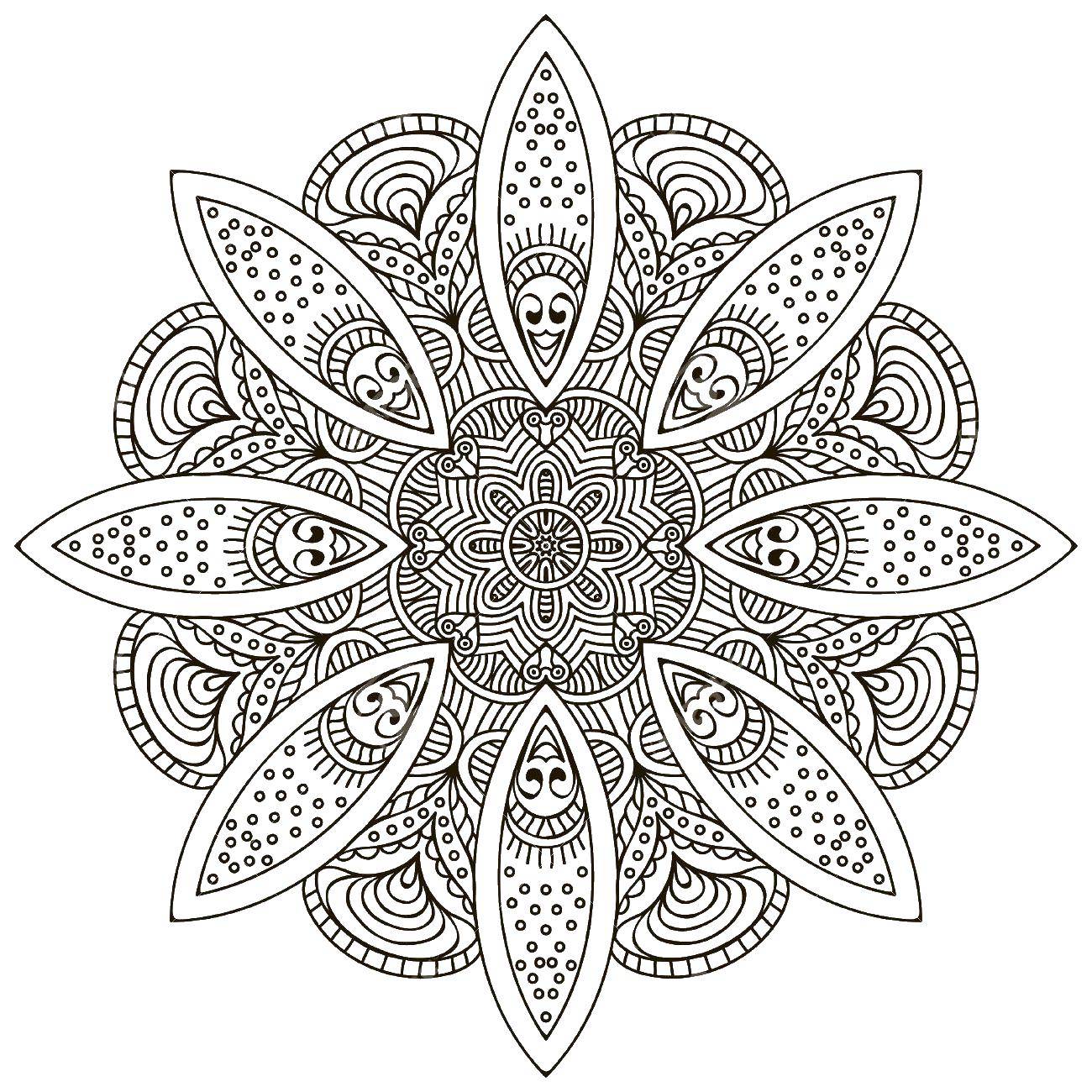 Coloring Flowers pattern. Category coloring antistress. Tags:  flowers, patterns.