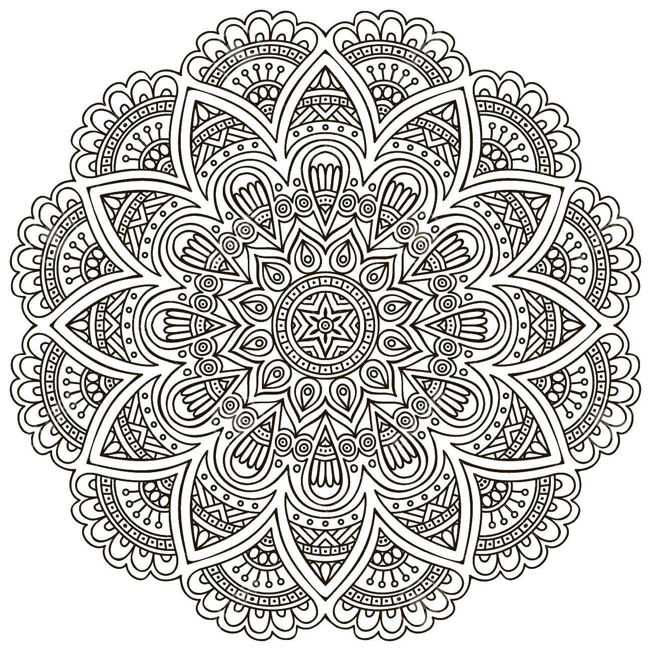 Coloring Flowers pattern. Category coloring antistress. Tags:  patterns.