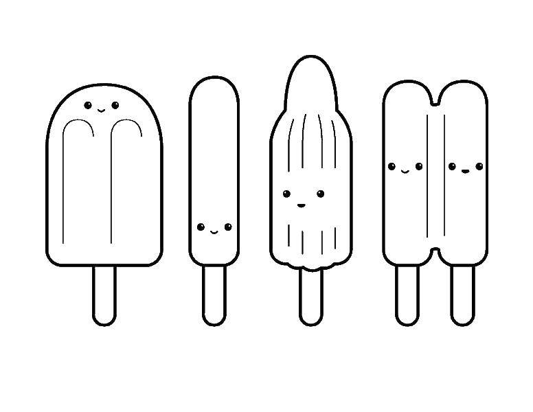 Coloring Of ice-cream on a stick. Category ice cream. Tags:  ice cream.