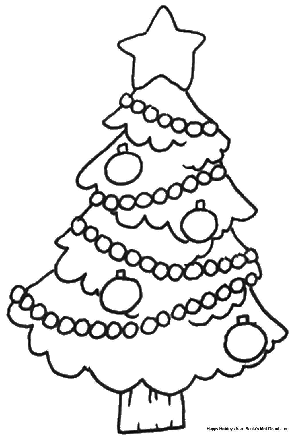 Coloring The Christmas tree toys garland. Category Christmas. Tags:  Christmas, Christmas toy, Christmas tree, gifts.