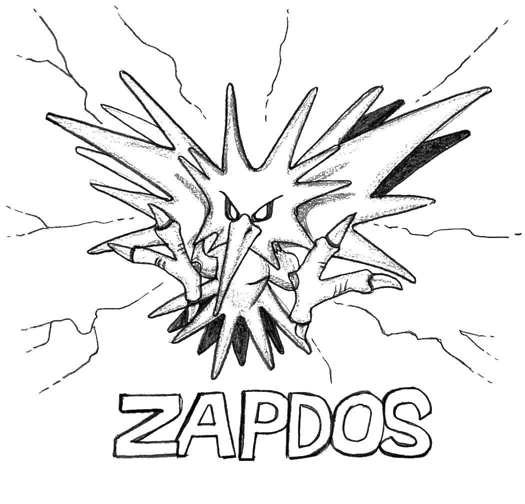 Coloring Zapdos pokemon. Category Pokemon. Tags:  zapdos, pokemon.