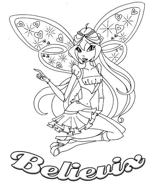 Coloring Bloom believix. Category Winx club. Tags:  bloom, fairy, .