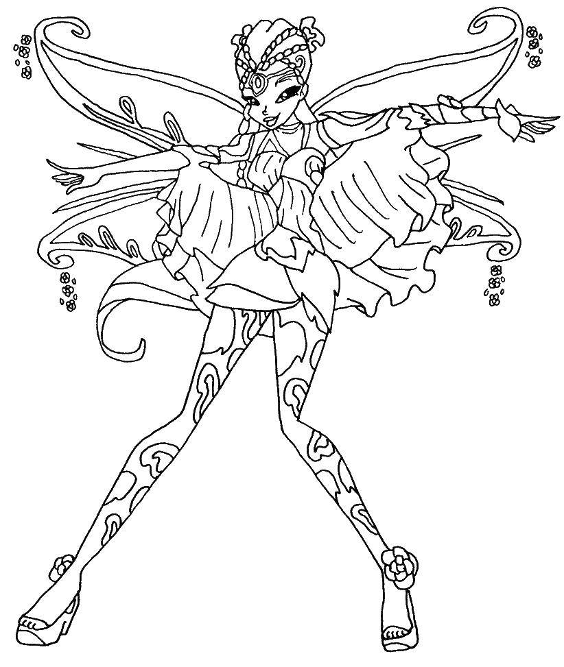 Coloring Flora Lumix. Category Winx club. Tags:  Flora, Winx.